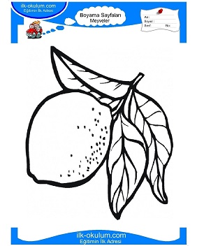 Çocuklar İçin Limon Boyama Sayfaları 